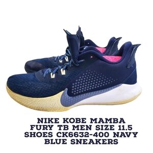 Nike Shoes Men's 11.5 Kobe Mamba Fury TB Navy Blue Sneakers CK6632-400